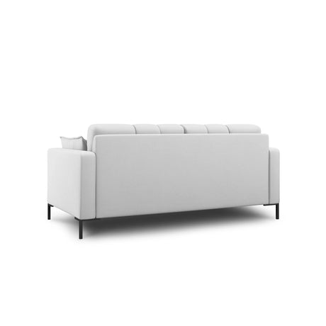 Mamaia 2-Sitzer Sofa, Metallbeine Schwarz, mit Bezug aus Strukturierter Stoff (Nev80) in Hellgrau, 152x96 cm – Bild 4