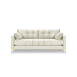 Mamaia 3-Sitzer Sofa, Beine Goldmetall, mit Bezug aus Samt (Blu22) in Leichtes Beige, 177x96 cm – Bild 4