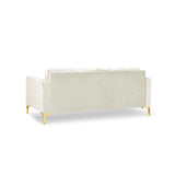 Mamaia 3-Sitzer Sofa, Beine Goldmetall, mit Bezug aus Samt (Blu22) in Leichtes Beige, 177x96 cm – Bild 5