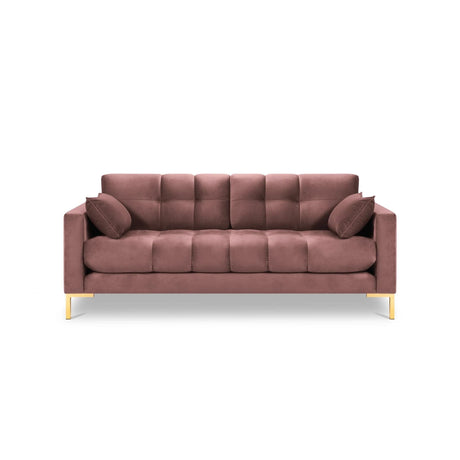Mamaia 3-Sitzer Sofa, Beine Goldmetall, mit Bezug aus Samt (Blu52) in Rosa, 177x96 cm – Bild 4