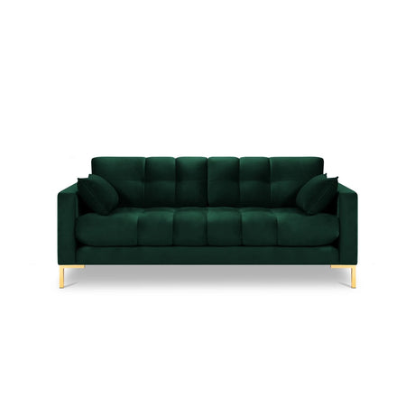 Mamaia 3-Sitzer Sofa, Beine Goldmetall, mit Bezug aus Samt (Blu78) in Flaschengrün, 177x96 cm – Bild 4