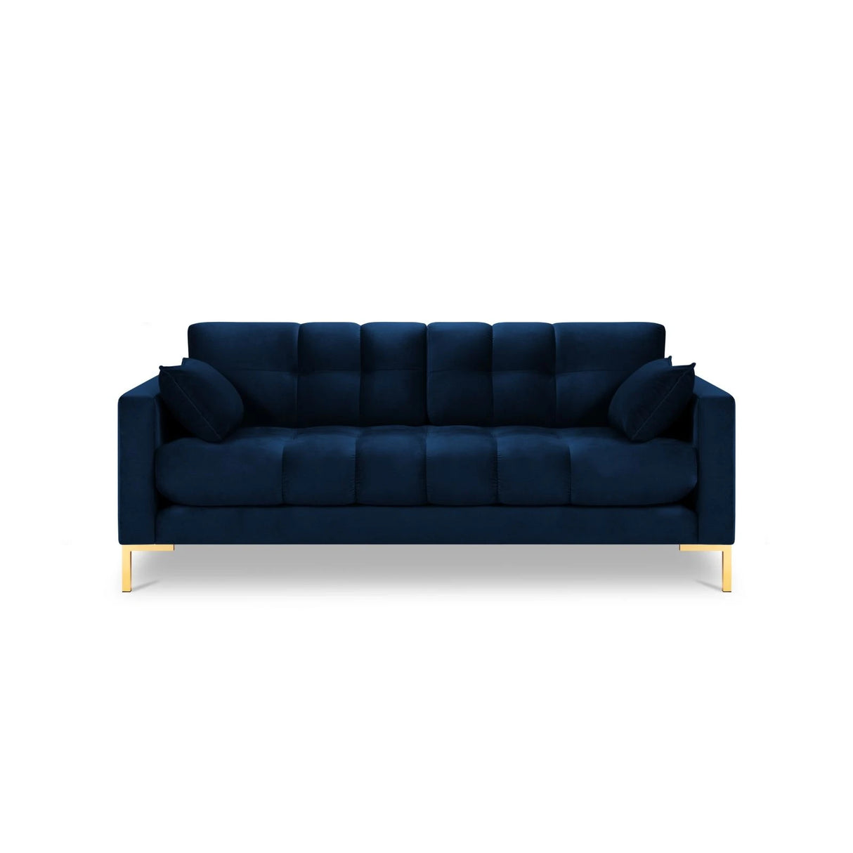 Mamaia 3-Sitzer Sofa, Beine Goldmetall, mit Bezug aus Samt (Blu86) in Königsblau, 177x96 cm – Bild 4