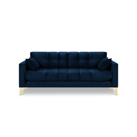Mamaia 3-Sitzer Sofa, Beine Goldmetall, mit Bezug aus Samt (Blu86) in Königsblau, 177x96 cm – Bild 4