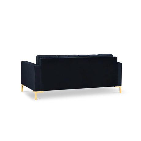 Mamaia 3-Sitzer Sofa, Beine Goldmetall, mit Bezug aus Samt (Blu89) in Dunkelblau, 177x96 cm – Bild 5