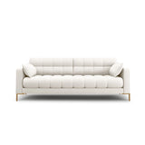 Mamaia 3-Sitzer Sofa, Beine Goldmetall, mit Bezug aus Samt oder Strukturstoff, 177x96 cm – Bild 1