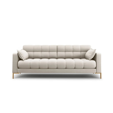 Mamaia 3-Sitzer Sofa, Beine Goldmetall, mit Bezug aus Strukturierter Stoff (Nev04) in Beige, 177x96 cm – Bild 1