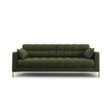 Mamaia 3-Sitzer Sofa, Beine Goldmetall, mit Bezug aus Strukturierter Stoff (Nev39) in Grün, 177x96 cm – Bild 1