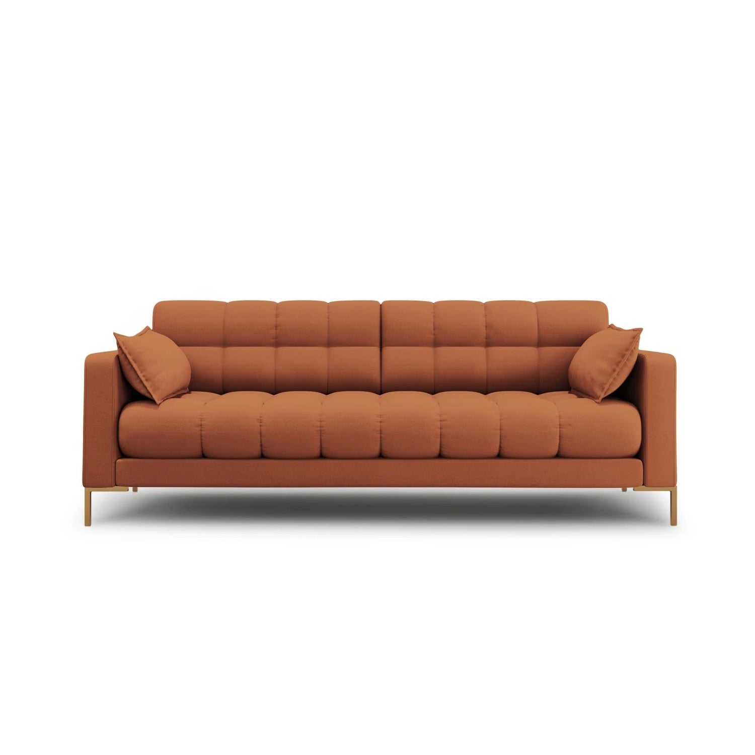Mamaia 3-Sitzer Sofa, Beine Goldmetall, mit Bezug aus Strukturierter Stoff (Nev52) in Ziegel, 177x96 cm – Bild 1
