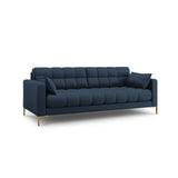 Mamaia 3-Sitzer Sofa, Beine Goldmetall, mit Bezug aus Strukturierter Stoff (Nev77) in Blau, 177x96 cm – Bild 3