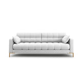 Mamaia 3-Sitzer Sofa, Beine Goldmetall, mit Bezug aus Strukturierter Stoff (Nev80) in Hellgrau, 177x96 cm – Bild 1