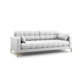 Mamaia 3-Sitzer Sofa, Beine Goldmetall, mit Bezug aus Strukturierter Stoff (Nev80) in Hellgrau, 177x96 cm – Bild 3