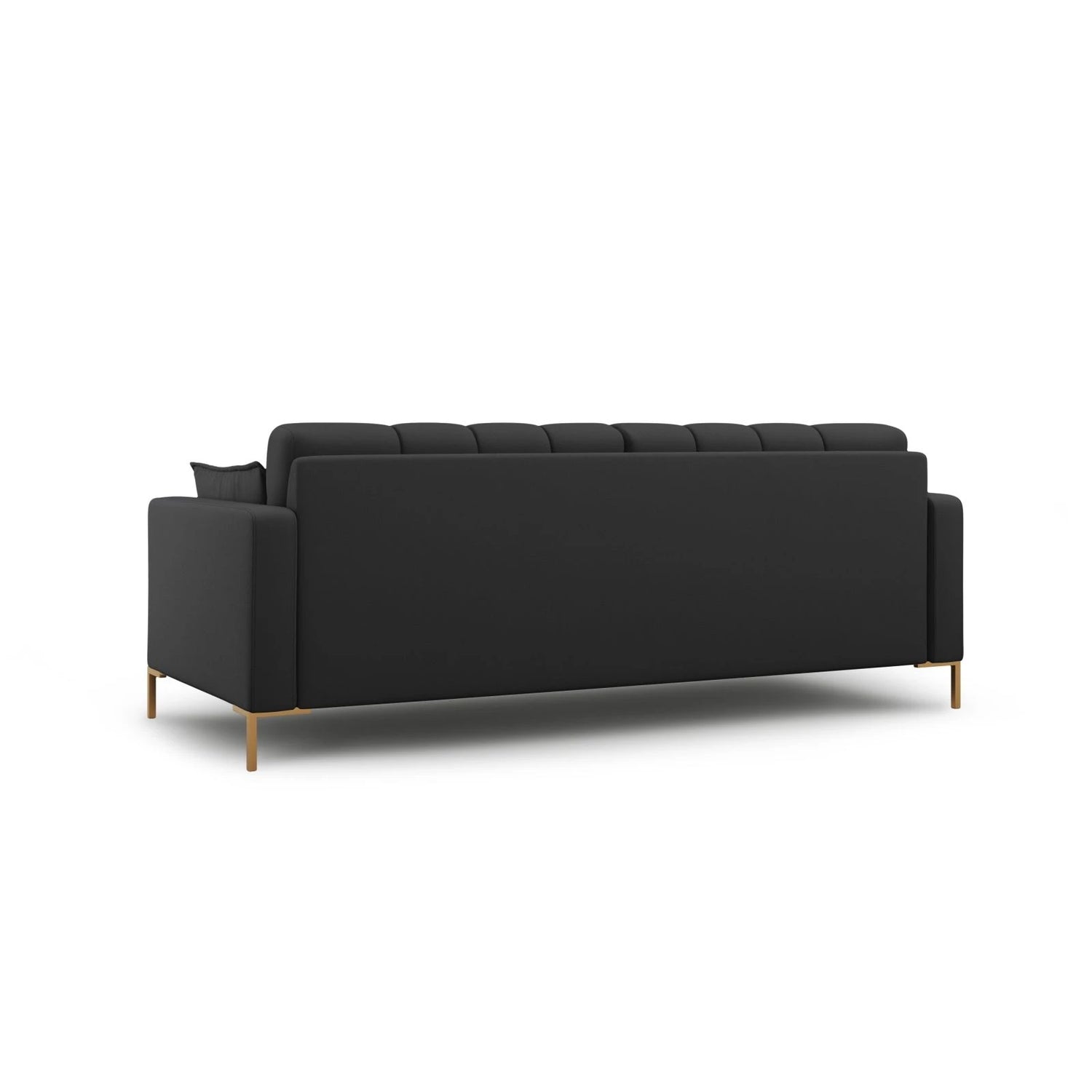 Mamaia 3-Sitzer Sofa, Beine Goldmetall, mit Bezug aus Strukturierter Stoff (Nev97) in Dunkelgrau, 177x96 cm – Bild 4