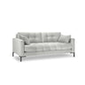 Mamaia 3-Sitzer Sofa, Metallbeine Schwarz, mit Bezug aus Samt (Blu03) in Silber, 177x96 cm – Bild 1