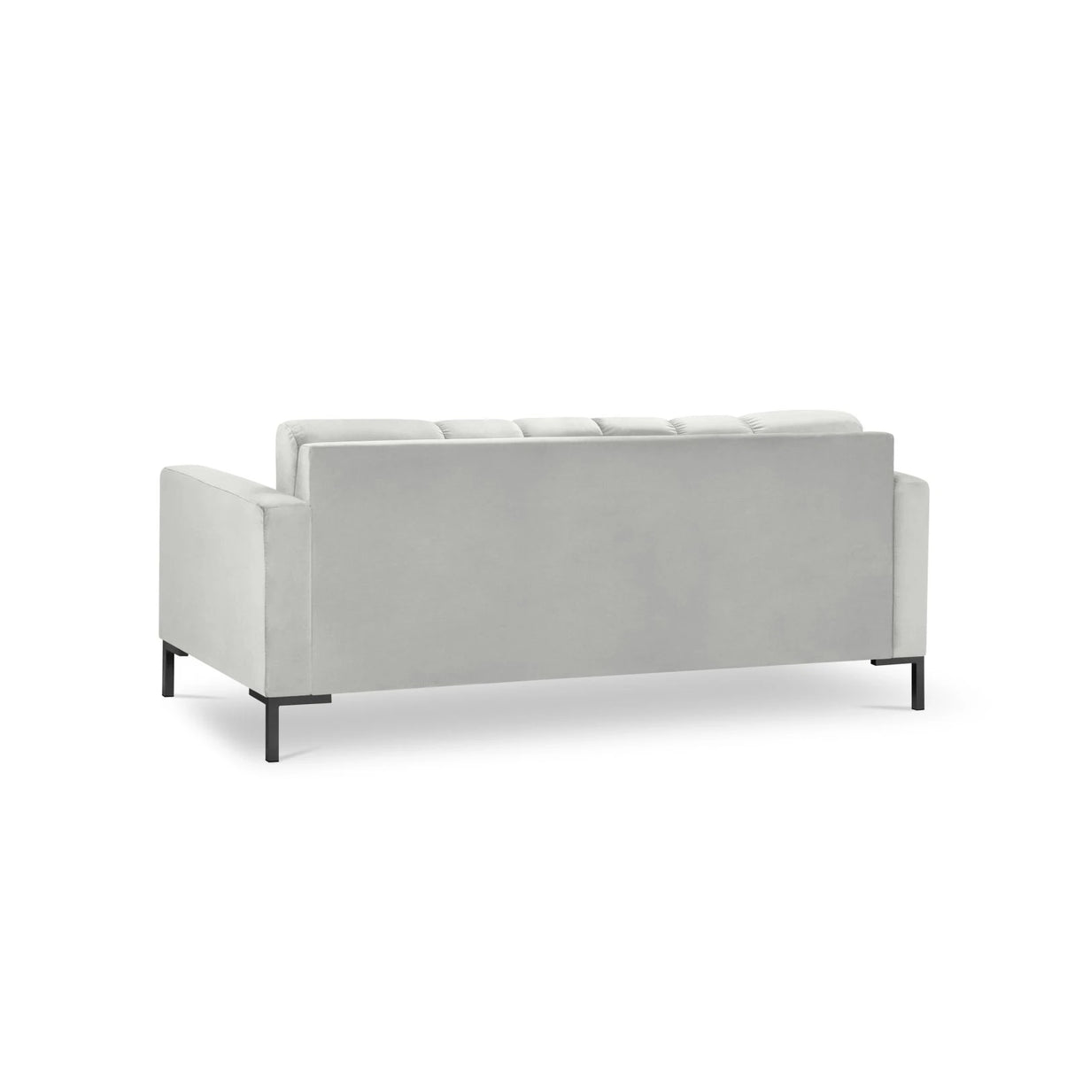 Mamaia 3-Sitzer Sofa, Metallbeine Schwarz, mit Bezug aus Samt (Blu03) in Silber, 177x96 cm – Bild 5