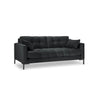 Mamaia 3-Sitzer Sofa, Metallbeine Schwarz, mit Bezug aus Samt (Blu18) in Dunkelgrau, 177x96 cm – Bild 1