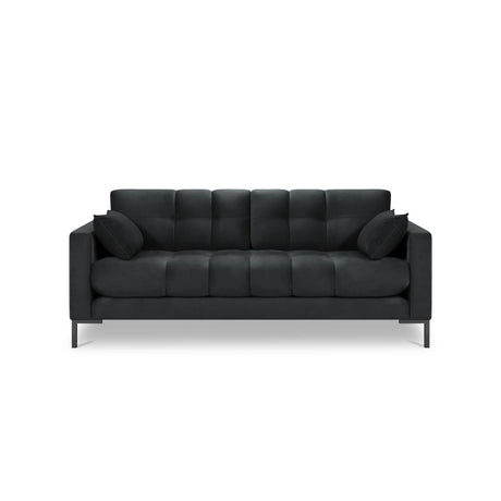 Mamaia 3-Sitzer Sofa, Metallbeine Schwarz, mit Bezug aus Samt (Blu18) in Dunkelgrau, 177x96 cm – Bild 4