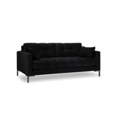 Mamaia 3-Sitzer Sofa, Metallbeine Schwarz, mit Bezug aus Samt (Blu19) in Schwarz, 177x96 cm – Bild 1