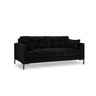 Mamaia 3-Sitzer Sofa, Metallbeine Schwarz, mit Bezug aus Samt (Blu19) in Schwarz, 177x96 cm – Bild 1