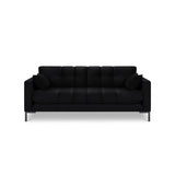 Mamaia 3-Sitzer Sofa, Metallbeine Schwarz, mit Bezug aus Samt (Blu19) in Schwarz, 177x96 cm – Bild 4