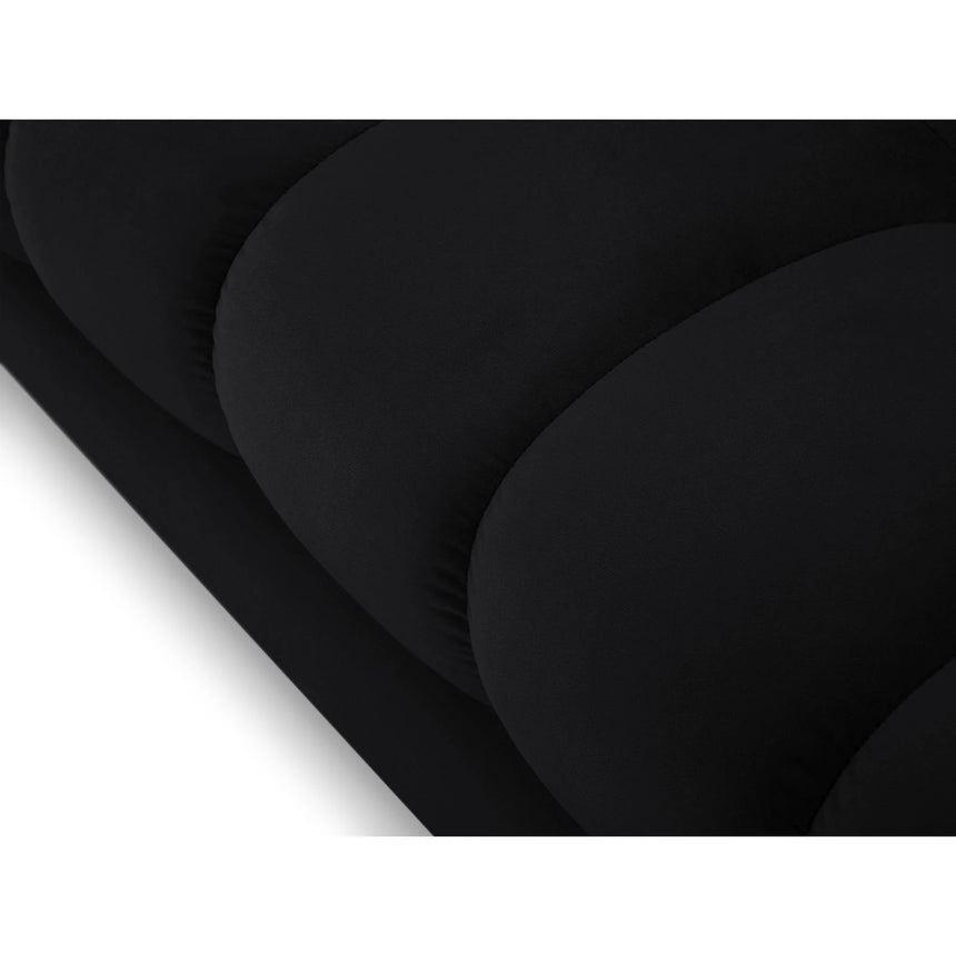 Mamaia 3-Sitzer Sofa, Metallbeine Schwarz, mit Bezug aus Samt (Blu19) in Schwarz, 177x96 cm – Bild 6