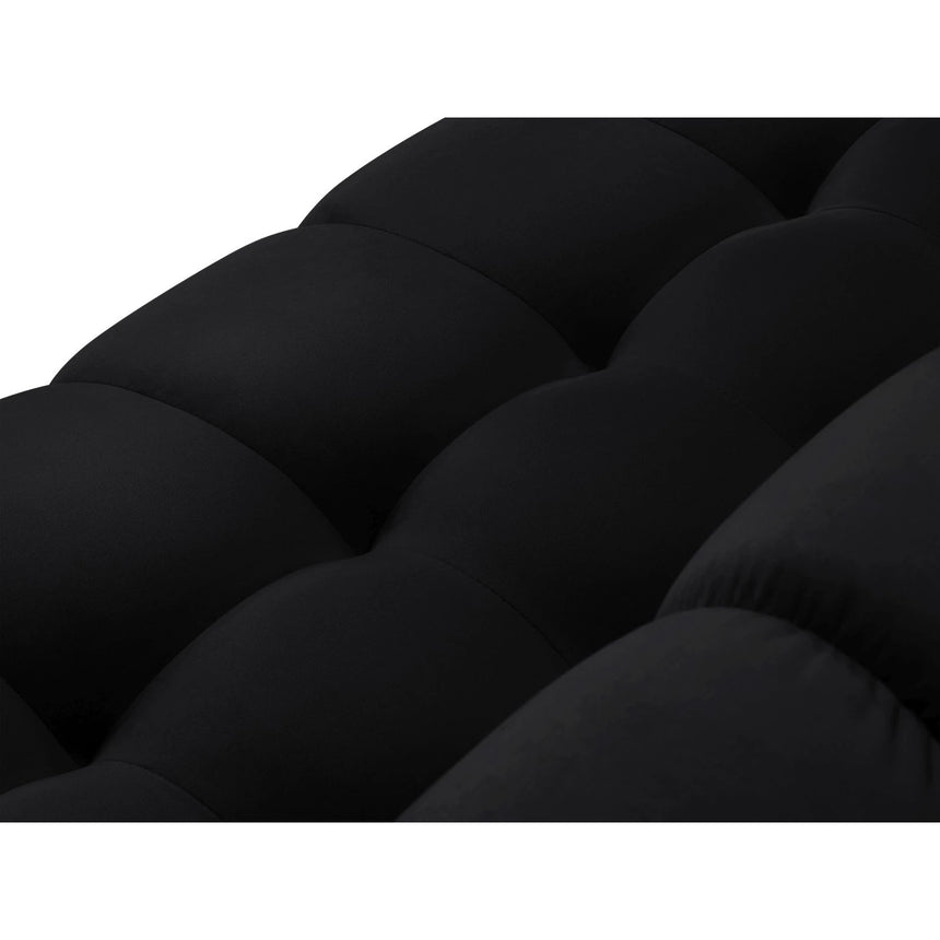 Mamaia 3-Sitzer Sofa, Metallbeine Schwarz, mit Bezug aus Samt (Blu19) in Schwarz, 177x96 cm – Bild 8