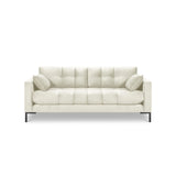 Mamaia 3-Sitzer Sofa, Metallbeine Schwarz, mit Bezug aus Samt (Blu22) in Leichtes Beige, 177x96 cm – Bild 4
