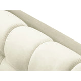 Mamaia 3-Sitzer Sofa, Metallbeine Schwarz, mit Bezug aus Samt (Blu22) in Leichtes Beige, 177x96 cm – Bild 7