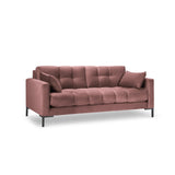 Mamaia 3-Sitzer Sofa, Metallbeine Schwarz, mit Bezug aus Samt (Blu52) in Rosa, 177x96 cm – Bild 1