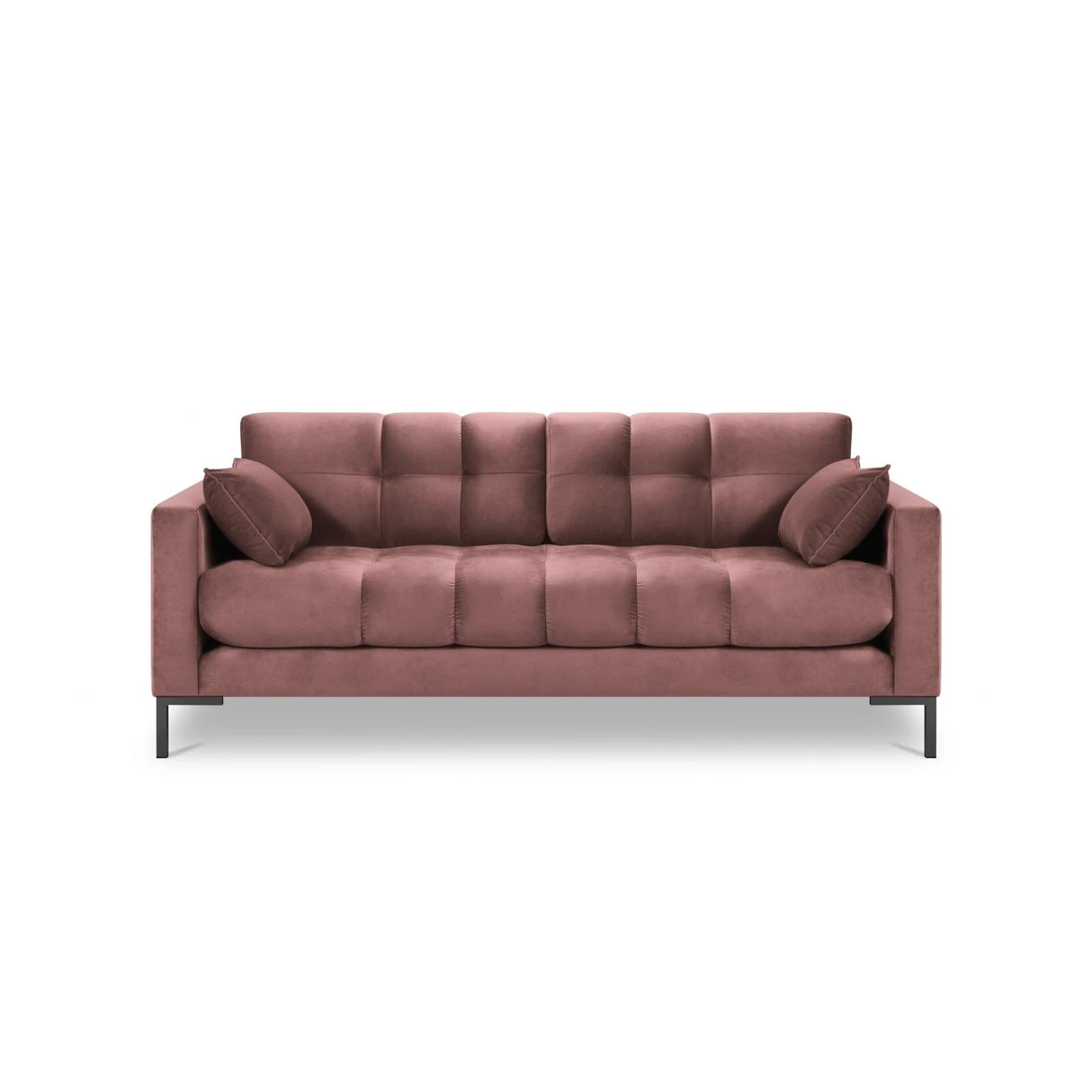 Mamaia 3-Sitzer Sofa, Metallbeine Schwarz, mit Bezug aus Samt (Blu52) in Rosa, 177x96 cm – Bild 4