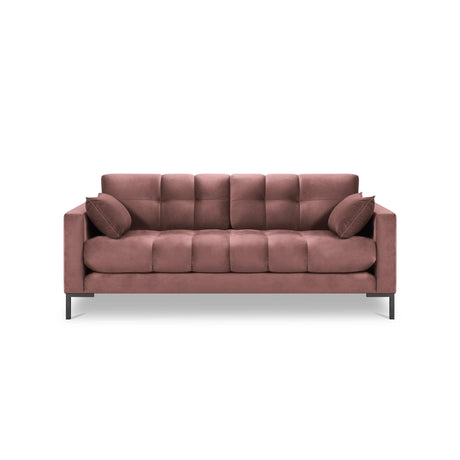 Mamaia 3-Sitzer Sofa, Metallbeine Schwarz, mit Bezug aus Samt (Blu52) in Rosa, 177x96 cm – Bild 4