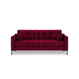 Mamaia 3-Sitzer Sofa, Metallbeine Schwarz, mit Bezug aus Samt (Blu59) in Rot, 177x96 cm – Bild 4