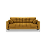 Mamaia 3-Sitzer Sofa, Metallbeine Schwarz, mit Bezug aus Samt (Blu68) in Gelb, 177x96 cm – Bild 4