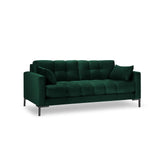 Mamaia 3-Sitzer Sofa, Metallbeine Schwarz, mit Bezug aus Samt (Blu78) in Flaschengrün, 177x96 cm – Bild 1