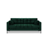 Mamaia 3-Sitzer Sofa, Metallbeine Schwarz, mit Bezug aus Samt (Blu78) in Flaschengrün, 177x96 cm – Bild 4
