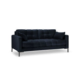 Mamaia 3-Sitzer Sofa, Metallbeine Schwarz, mit Bezug aus Samt (Blu89) in Dunkelblau, 177x96 cm – Bild 1