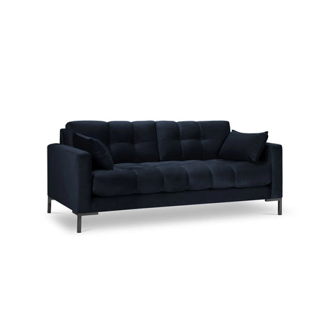 Mamaia 3-Sitzer Sofa, Metallbeine Schwarz, mit Bezug aus Samt (Blu89) in Dunkelblau, 177x96 cm – Bild 1
