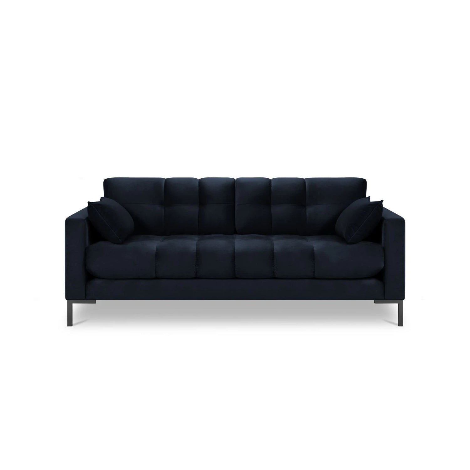 Mamaia 3-Sitzer Sofa, Metallbeine Schwarz, mit Bezug aus Samt (Blu89) in Dunkelblau, 177x96 cm – Bild 4