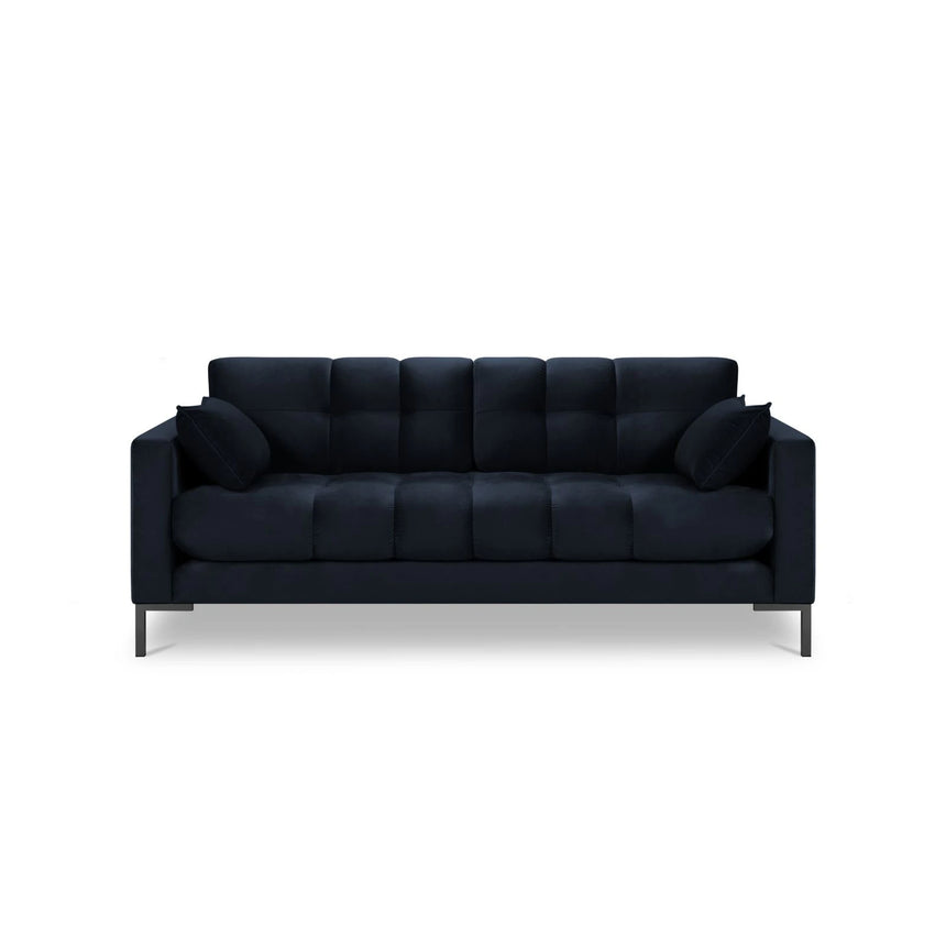 Mamaia 3-Sitzer Sofa, Metallbeine Schwarz, mit Bezug aus Samt (Blu89) in Dunkelblau, 177x96 cm – Bild 4