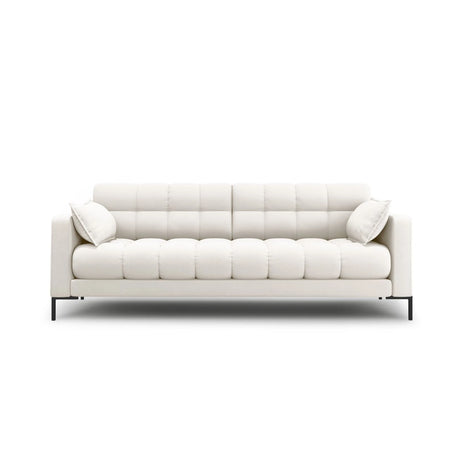 Mamaia 3-Sitzer Sofa, Metallbeine Schwarz, mit Bezug aus Samt oder Strukturstoff, 177x96 cm – Bild 1