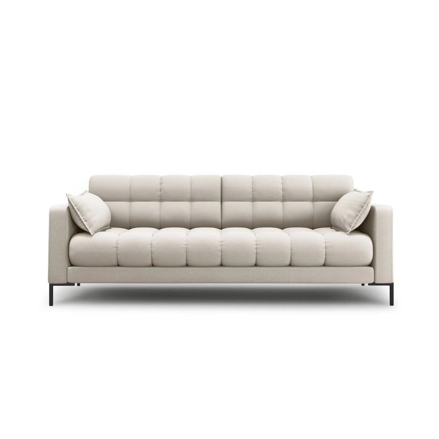 Mamaia 3-Sitzer Sofa, Metallbeine Schwarz, mit Bezug aus Strukturierter Stoff (Nev04) in Beige, 177x96 cm – Bild 1