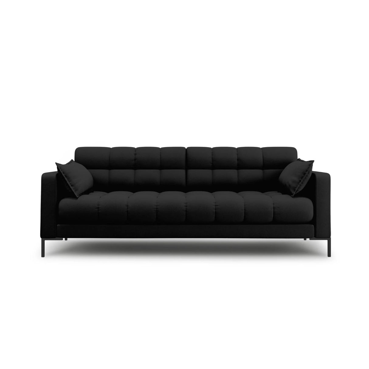 Mamaia 3-Sitzer Sofa, Metallbeine Schwarz, mit Bezug aus Strukturierter Stoff (Nev100) in Schwarz, 177x96 cm – Bild 1
