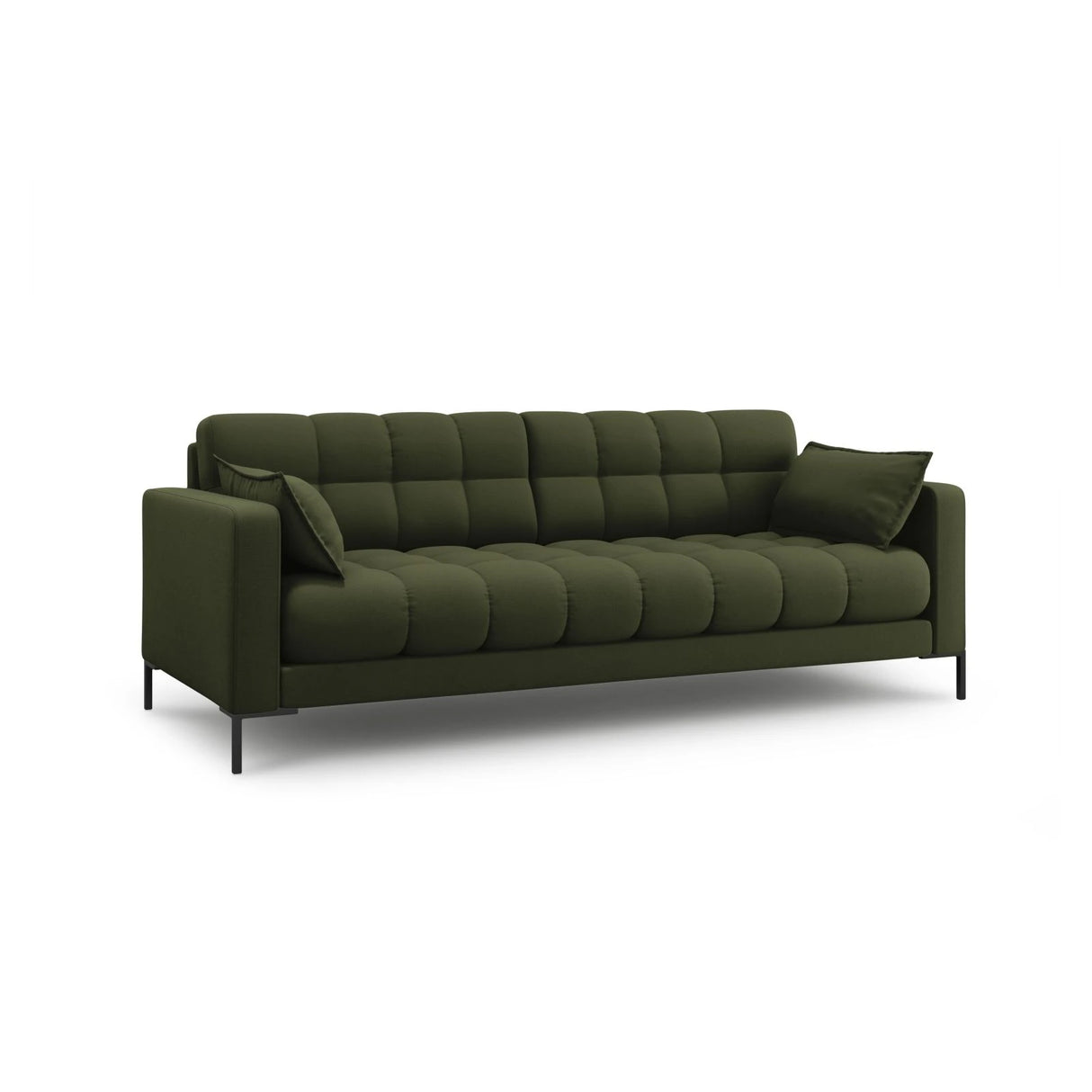 Mamaia 3-Sitzer Sofa, Metallbeine Schwarz, mit Bezug aus Strukturierter Stoff (Nev39) in Grün, 177x96 cm – Bild 3