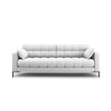 Mamaia 3-Sitzer Sofa, Metallbeine Schwarz, mit Bezug aus Strukturierter Stoff (Nev80) in Hellgrau, 177x96 cm – Bild 1