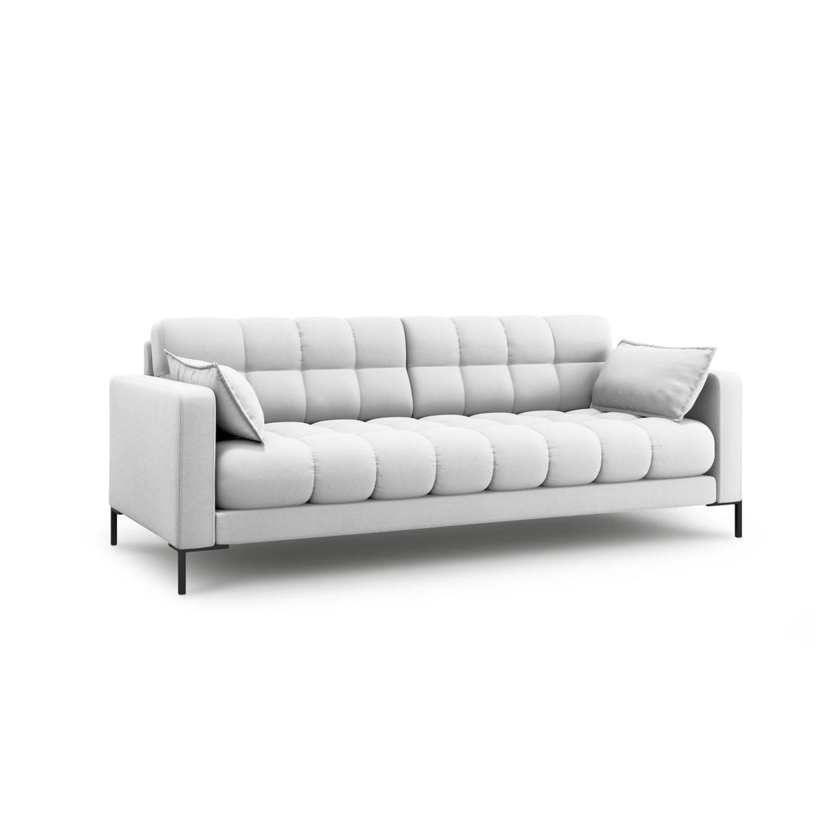 Mamaia 3-Sitzer Sofa, Metallbeine Schwarz, mit Bezug aus Strukturierter Stoff (Nev80) in Hellgrau, 177x96 cm – Bild 3