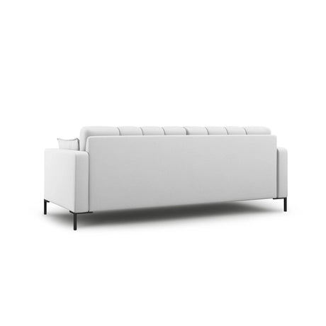 Mamaia 3-Sitzer Sofa, Metallbeine Schwarz, mit Bezug aus Strukturierter Stoff (Nev80) in Hellgrau, 177x96 cm – Bild 4