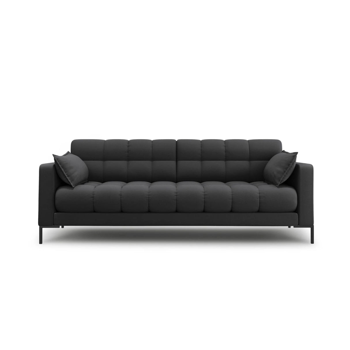 Mamaia 3-Sitzer Sofa, Metallbeine Schwarz, mit Bezug aus Strukturierter Stoff (Nev97) in Dunkelgrau, 177x96 cm – Bild 1