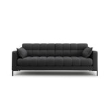 Mamaia 3-Sitzer Sofa, Metallbeine Schwarz, mit Bezug aus Strukturierter Stoff (Nev97) in Dunkelgrau, 177x96 cm – Bild 1