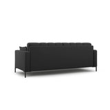 Mamaia 3-Sitzer Sofa, Metallbeine Schwarz, mit Bezug aus Strukturierter Stoff (Nev97) in Dunkelgrau, 177x96 cm – Bild 4