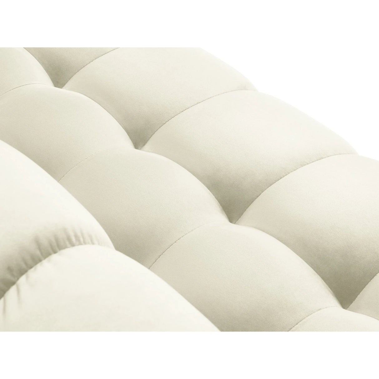 Mamaia 4-Sitzer Ecksofa, Linke Seite, Beine Goldmetall, mit Bezug aus Samt (Blu22) in Leichtes Beige, 293x185 cm – Bild 8