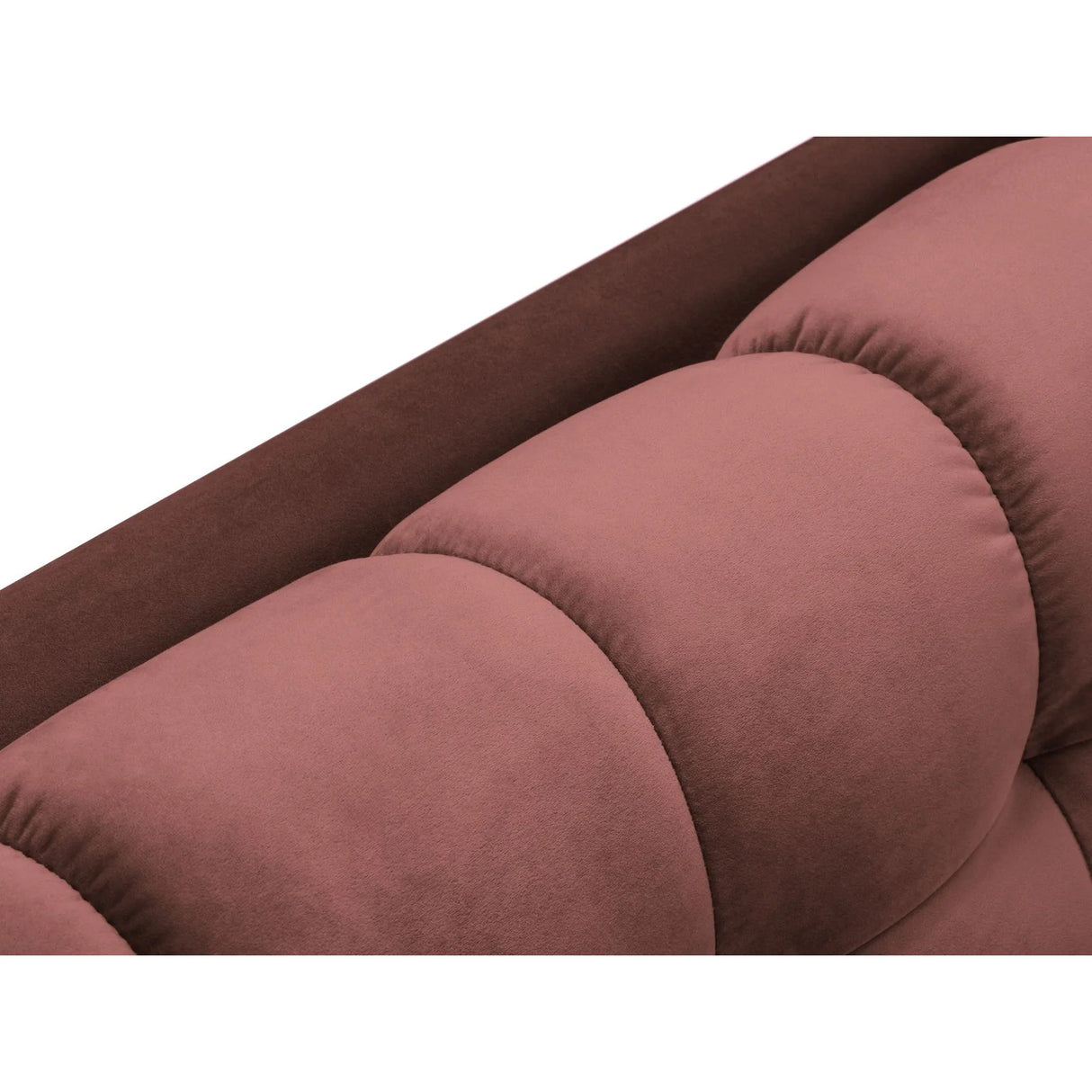 Mamaia 4-Sitzer Ecksofa, Linke Seite, Beine Goldmetall, mit Bezug aus Samt (Blu52) in Rosa, 293x185 cm – Bild 7
